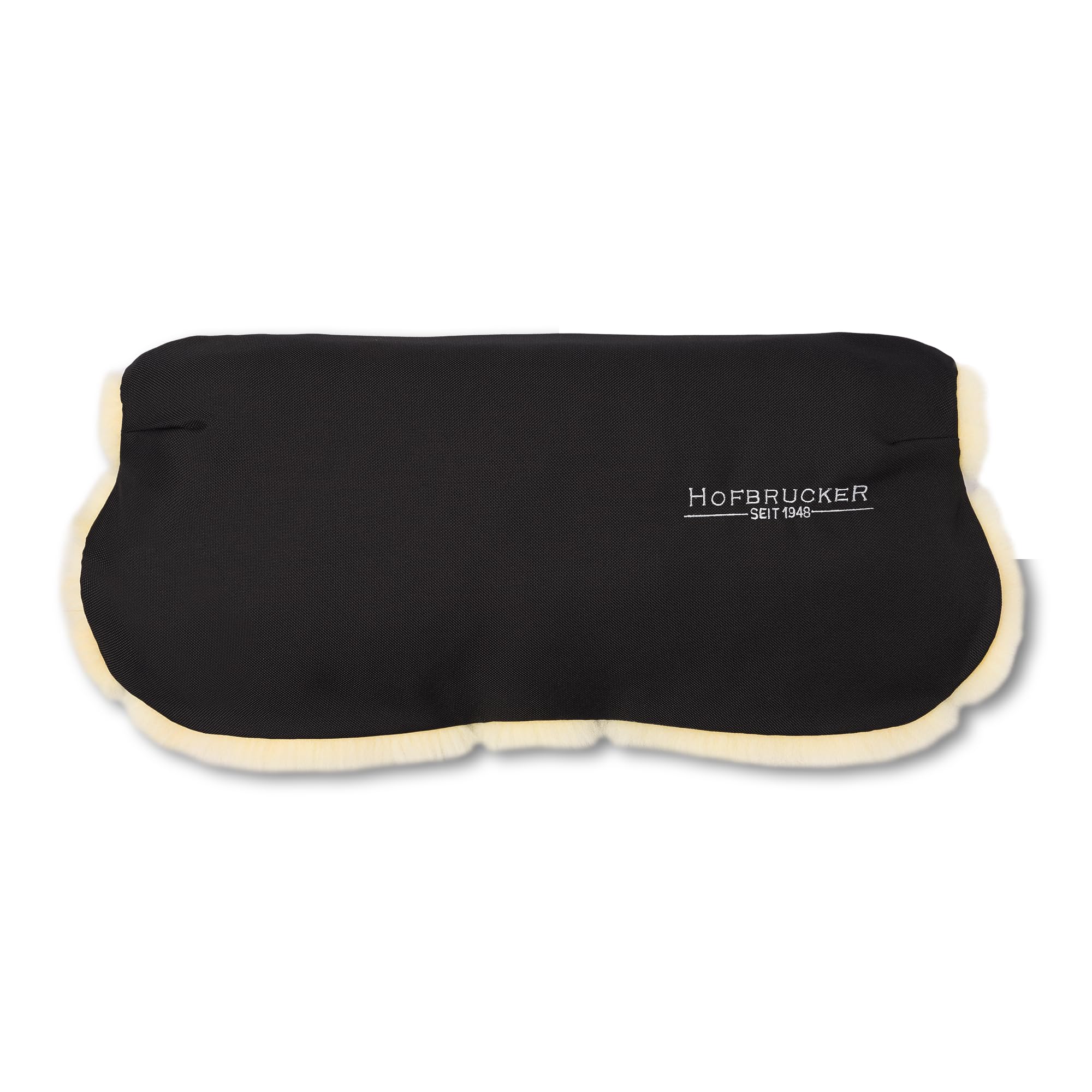 Hofbrucker Lammfell-Handwärmer/Muff für Kinderwagen, Buggy, Sportwagen & Radanhänger | wind- & wasserabweisend | echtes Lammfell (medizinisch gegerbt) | Knopfverschlüsse, universal | 54 × 24 cm