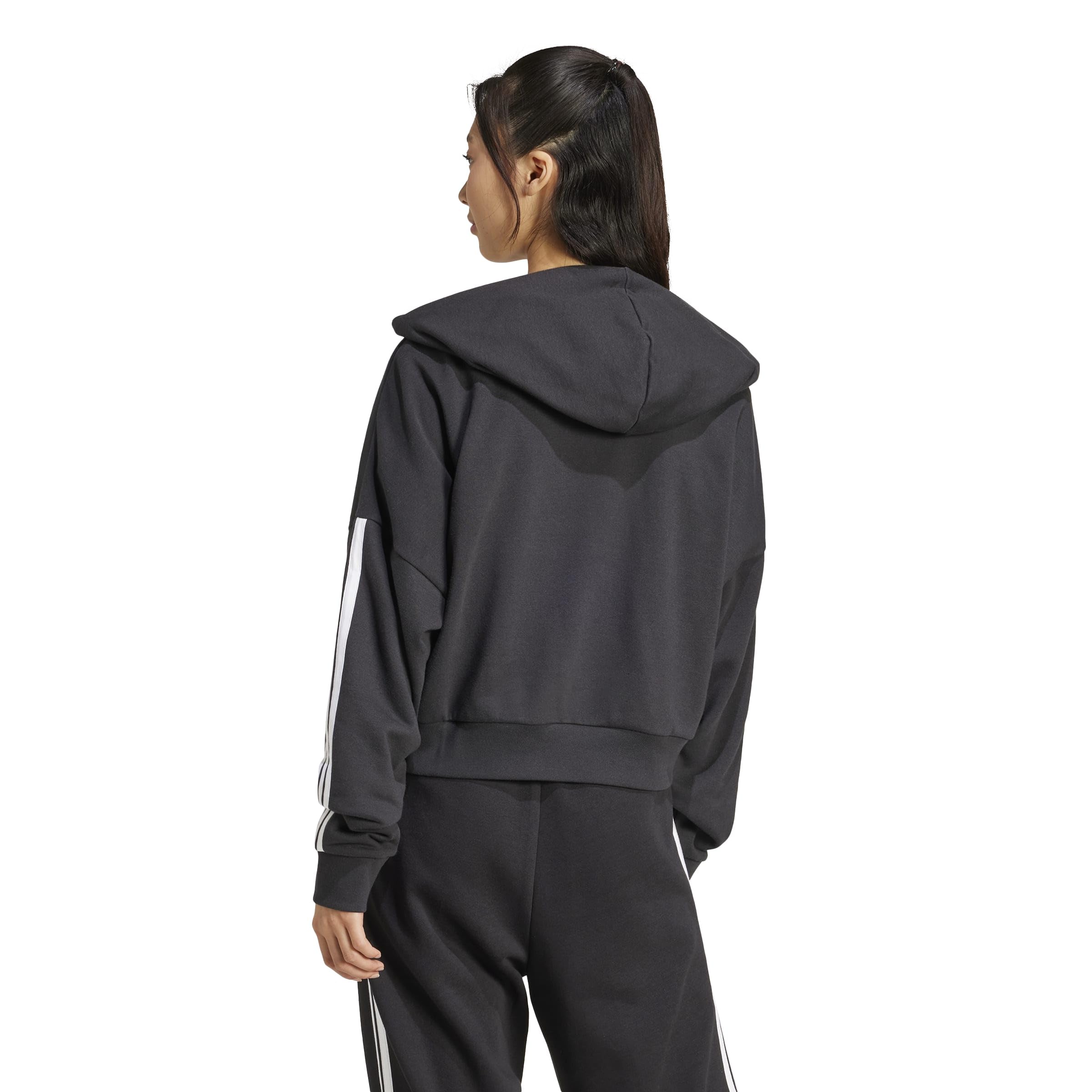 adidas Women's Sudadera con Capucha Essentials French Terry Quarter-Zip 3 Bandas