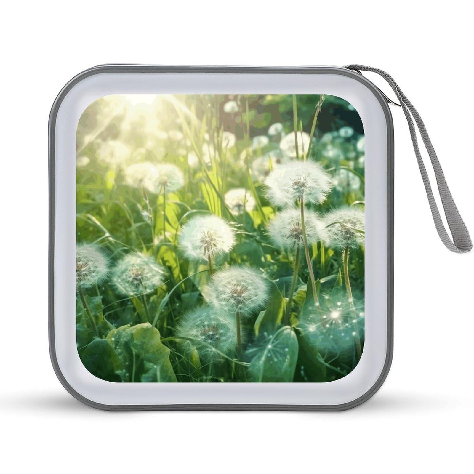 VstaDank Dandelion on Grass DVD Case 40 Capacity Protective Storage Organizer Binder Booklet Album Portable Disc Wallet Car CD Disc Holder Hard Plastic CD Case CD DVD Case Holder