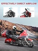 Vista 2 de Amazicha Parabrisas delantero negro de 6 pulgadas compatible con Harley Electra Street Glide Touring 1996-2013