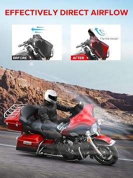 Amazicha Black 6 Windshield Windscreen Fit for Harley Electra Street Glide Touring 1996-2013