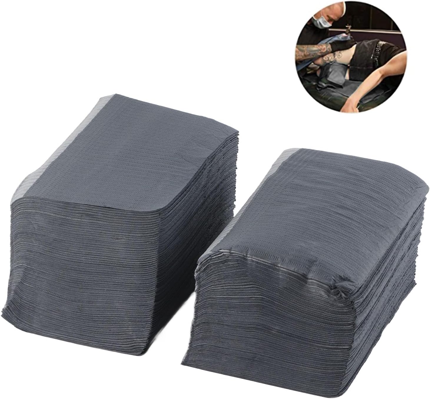 Sonew Table Mats 125pcs Disposable Black Pad Piercing Patient Bibs 45 * 33cm