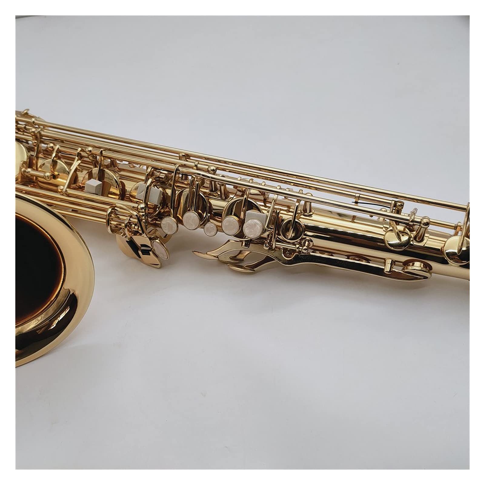 Strumento di Legno Tenor Sassofono BB Tune in Ottone Placcato Laccato Oro con Cassa Sassofono (Color : Light Green)