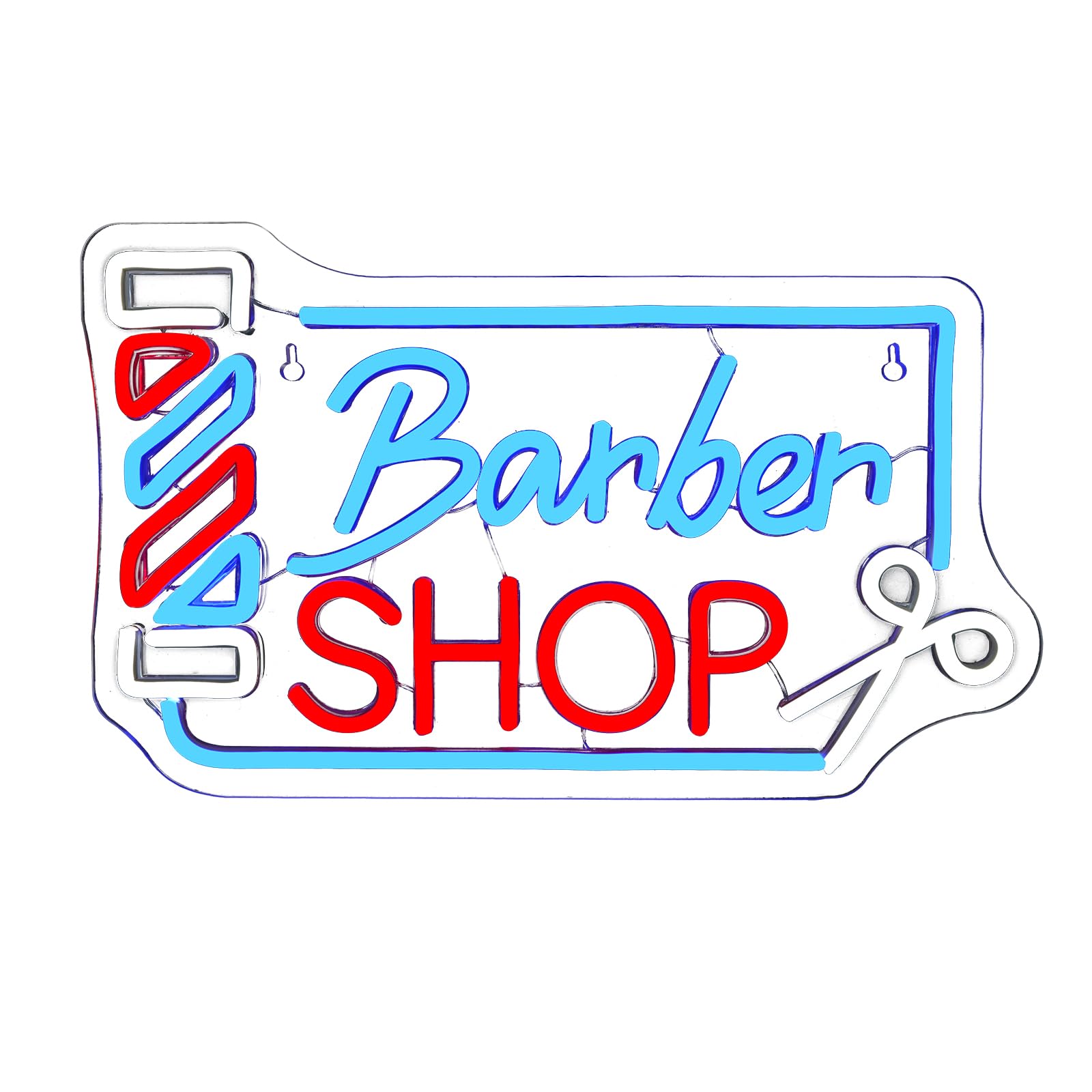Looklight Barber Shop Neon Sign, Barber Insegne Luminose per la Decorazione di Pareti e Finestre, Luce LED Dimmerabile per Saloni Con USB, Regali per Barbieri e Studi di Parrucchieri Open Neon Sign