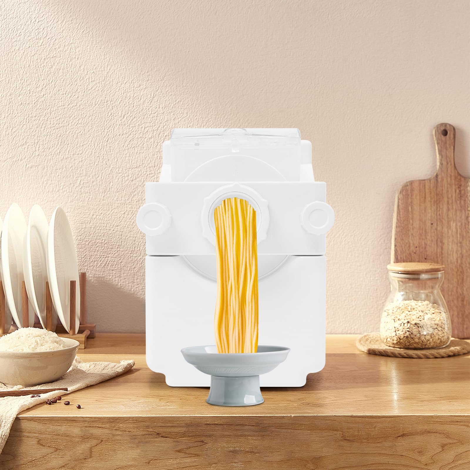 Macchina elettrica per pasta da 180 W, 220 V, macchina per pasta elettrica multifunzione, con 9 testine di formatura, completamente automatica, per uso domestico, per sfoglia per ravioli, spaghetti