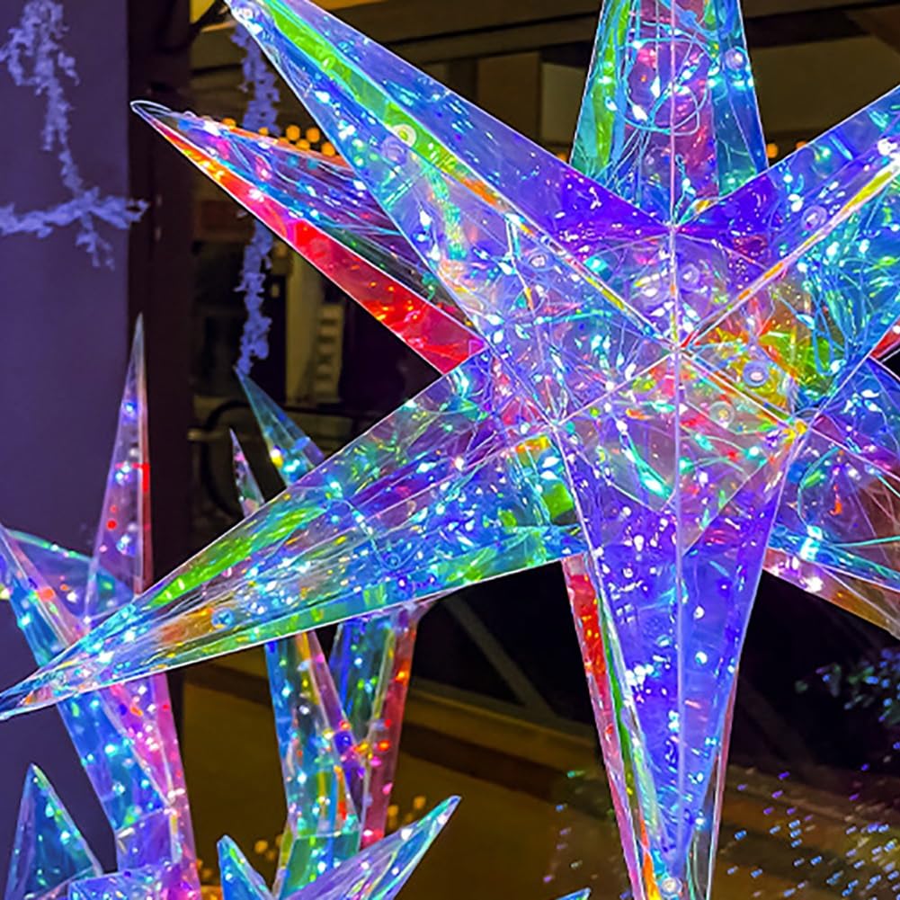 AVCULT Weihnachtslicht Starburst, LED Lichterkette Sterne Für Weihnachten Innen Fenster Weihnachtsbeleuchtung Außen Dekoration Für Weihnachten Außen Innen Party Hochzeit (Color : 60cm)