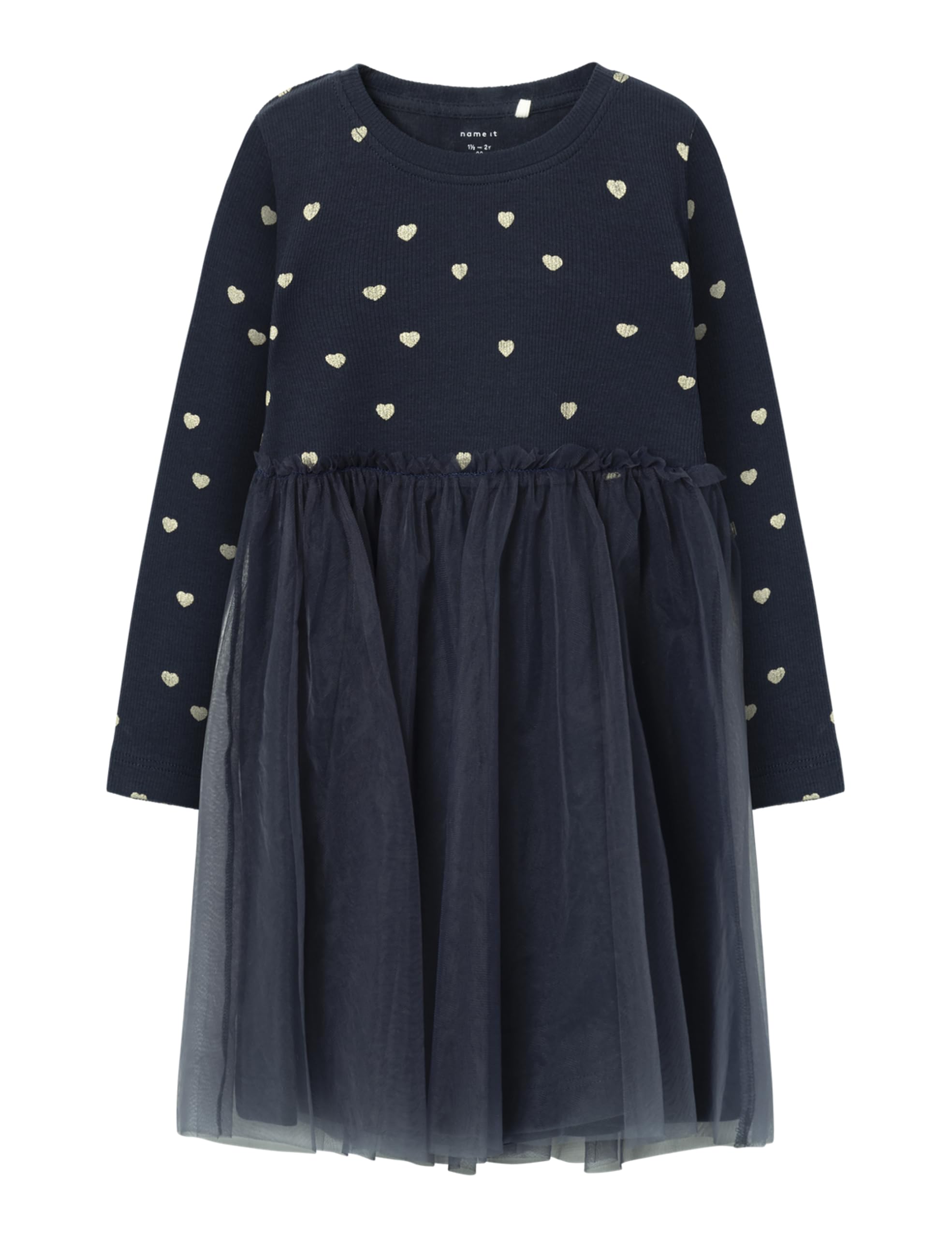 NAME IT Girls' Nmfnadja LS Dress Noos, Blue, 98
