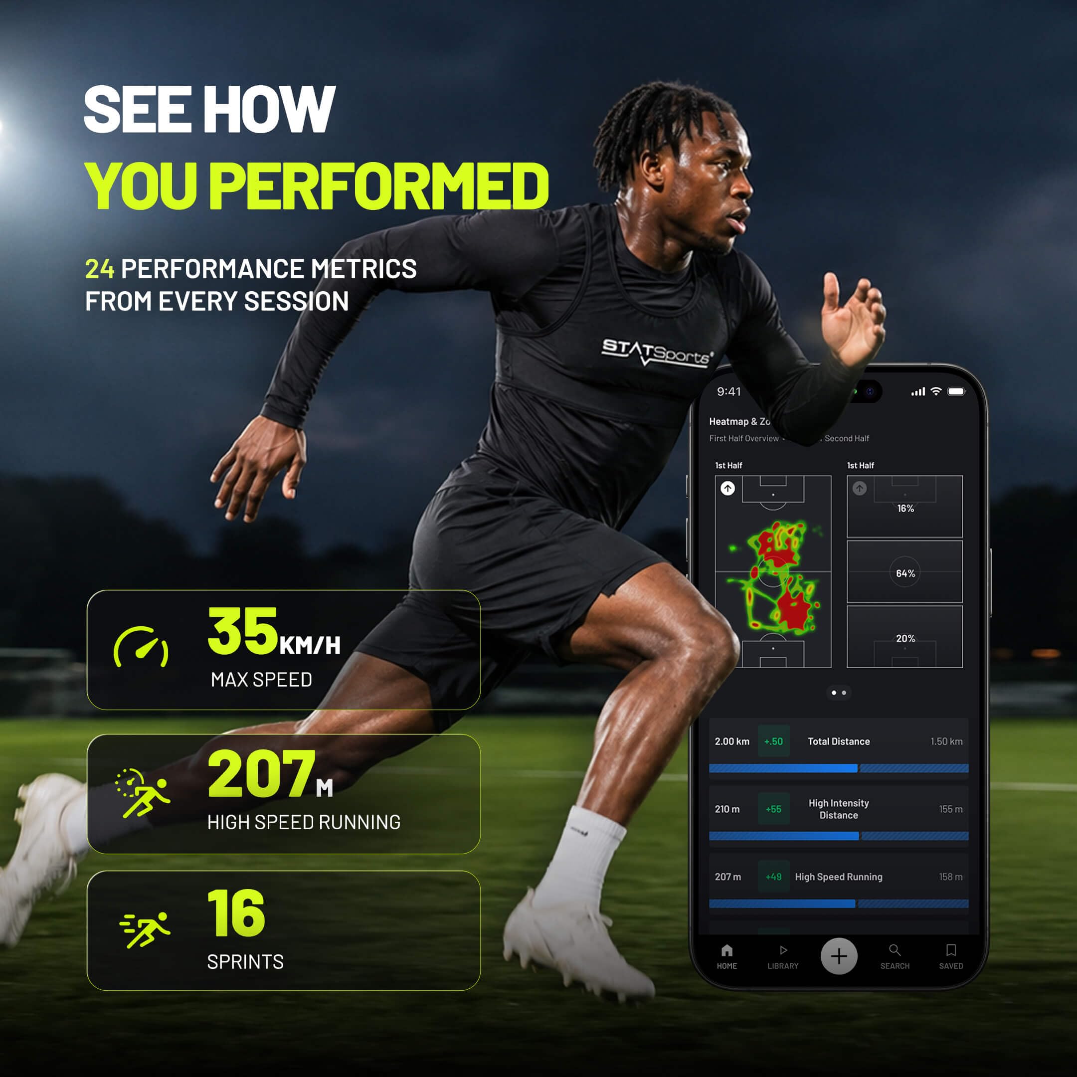 STATSports Academy Football GPS Tracker Vest - 24 Metrics, Youth M