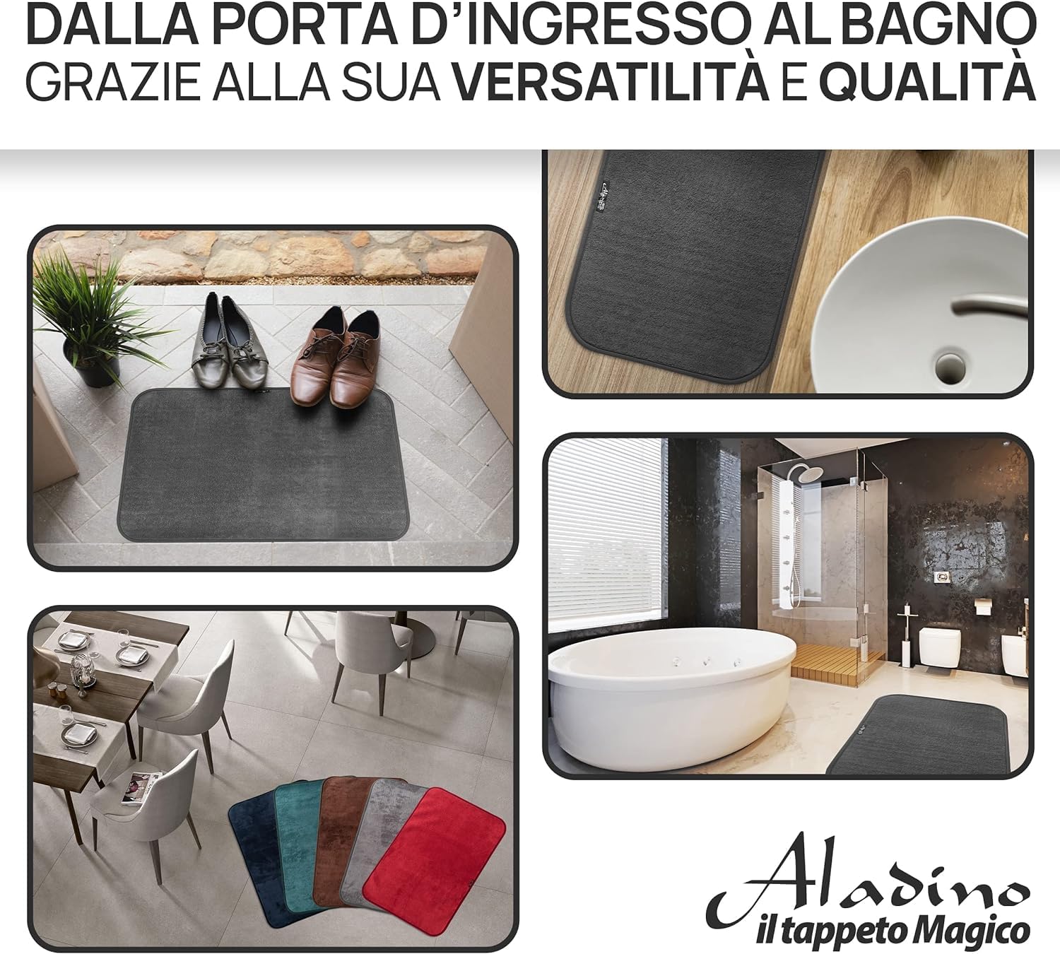 Zerbino Antiscivolo Lavabile 46x76 Cm Con Motivo A Nido D'Ape – Retro Gommato, Ideale Per Ingressi E Corridoi