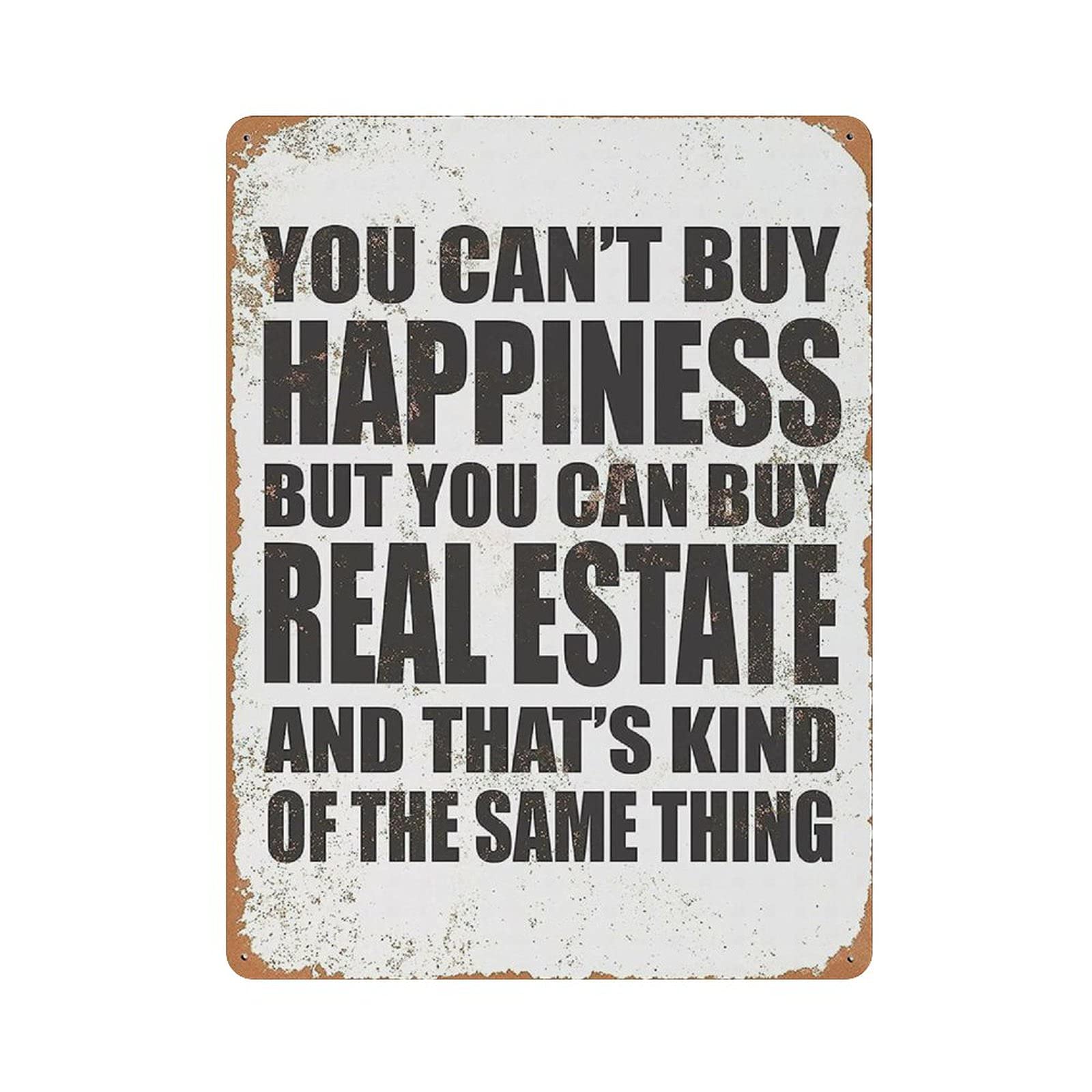Metal Tin Sign You CAN Buy Real Estate Vintage Tin Poster Metal Sign Wall Decoration Country Kitchen Home Garage Decor 16"x12"