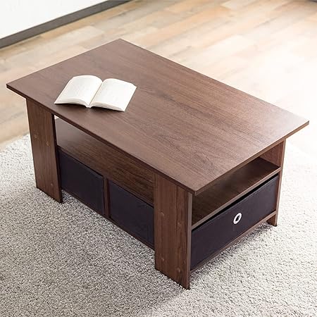 システムK テーブル センターテーブル 収納ボックス付 木製テーブル ローテーブル ブラウン 1)幅80cm