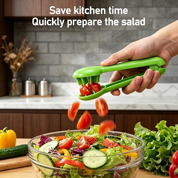 Grape Cutter Tool,2pcs Grape Slicer Handheld,Into 4 Pieces for Vegetable Fruit Salad,Effortless Kitchen Gadget for Salad Snack Prep,Ideal Grapes,Cherry Tomatoes,Strawberries,Blueberries (A)