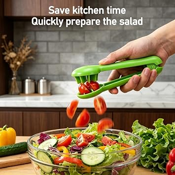 Grape Cutter Tool,2pcs Grape Slicer Handheld,Into 4 Pieces for Vegetable Fruit Salad,Effortless Kitchen Gadget for Salad Snack Prep,Ideal Grapes,Cherry Tomatoes,Strawberries,Blueberries (A)