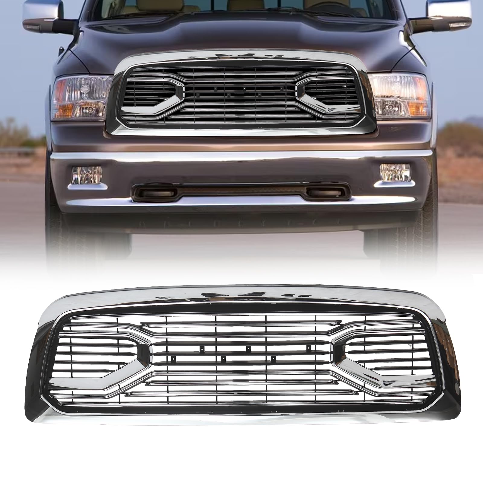 Front Grille Compatible with 2009 2010 - 2012 ram 1500 grill