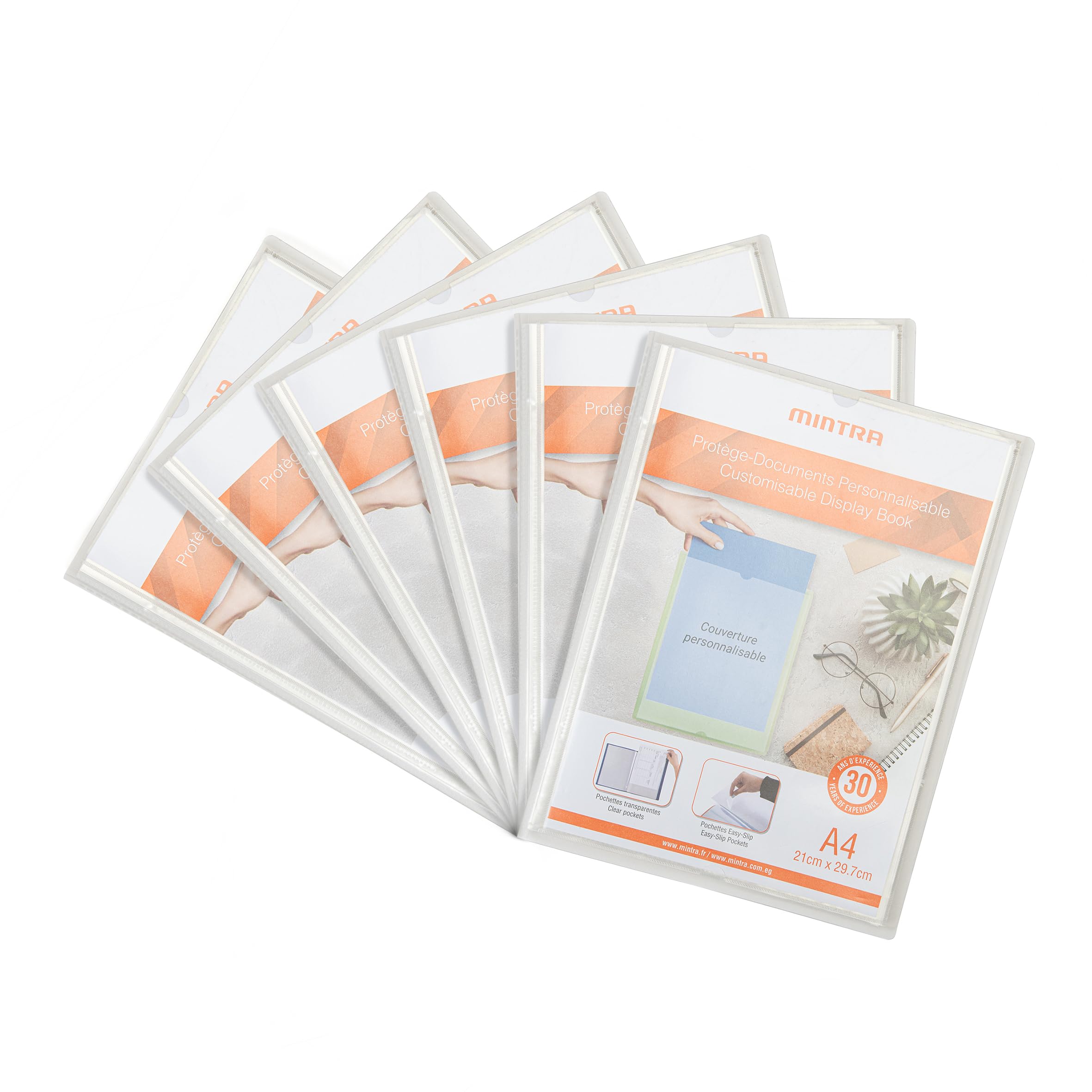 Mintra Pack of 6 – 60/80/100/120 views Customizable: Organize your documents in style (100 views, colourless)