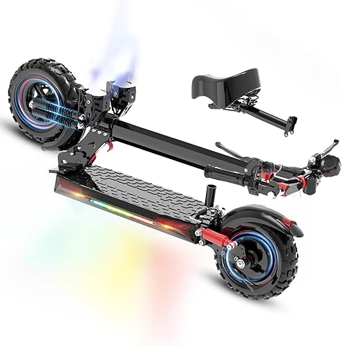 Miniatura 9 de Electric Scooter Adults,11" Off-Road Tires,48V 18/21AH Big Battery,1200W Motor,34 Mph,34/37 Miles Long Range,Dual Braking System,Folding Commuter