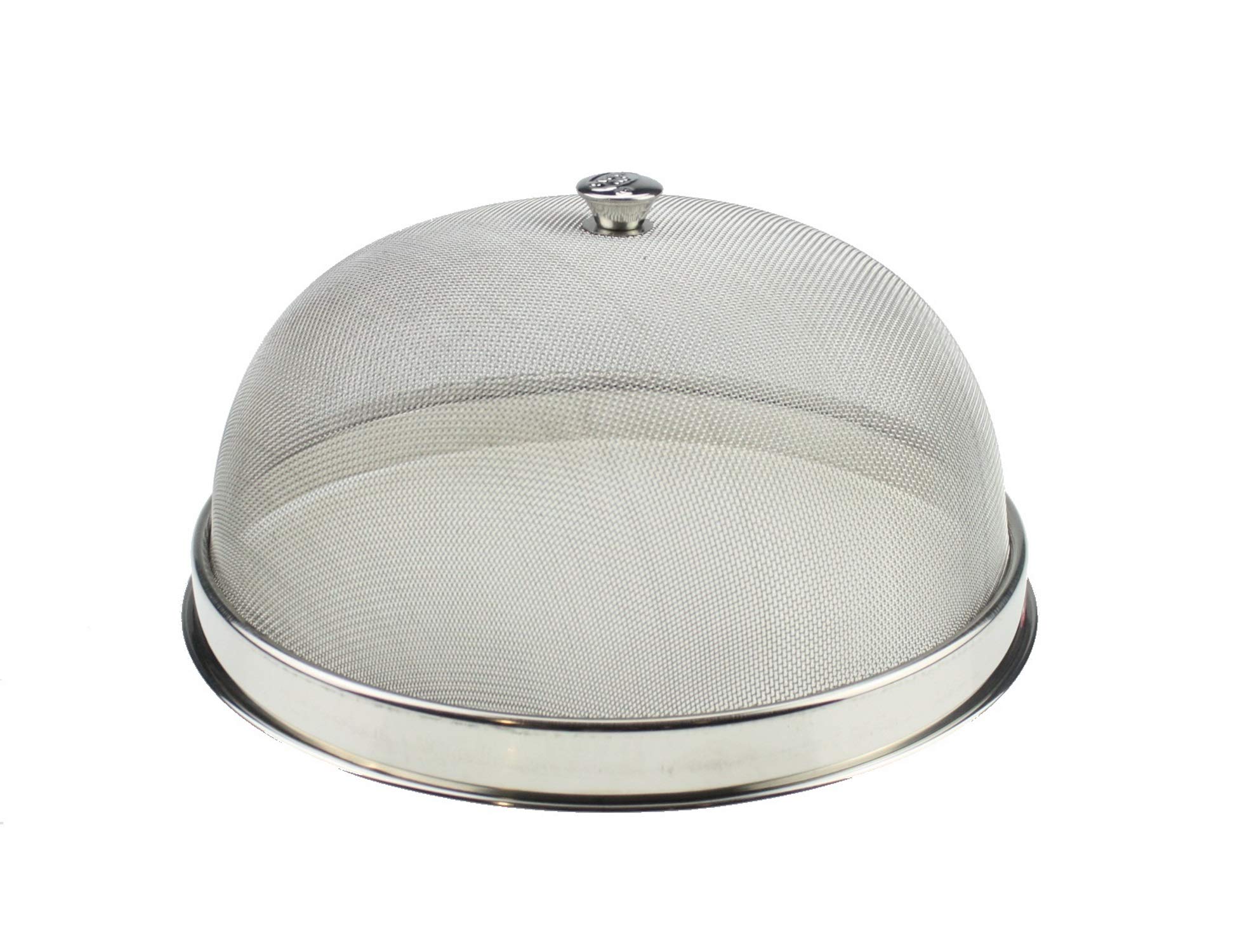 Round Metal Dome Food Cover Stainless Steel Mesh Dome Food Cover with Handle Ideal for Protecting Food Inside & Outside (25cm)