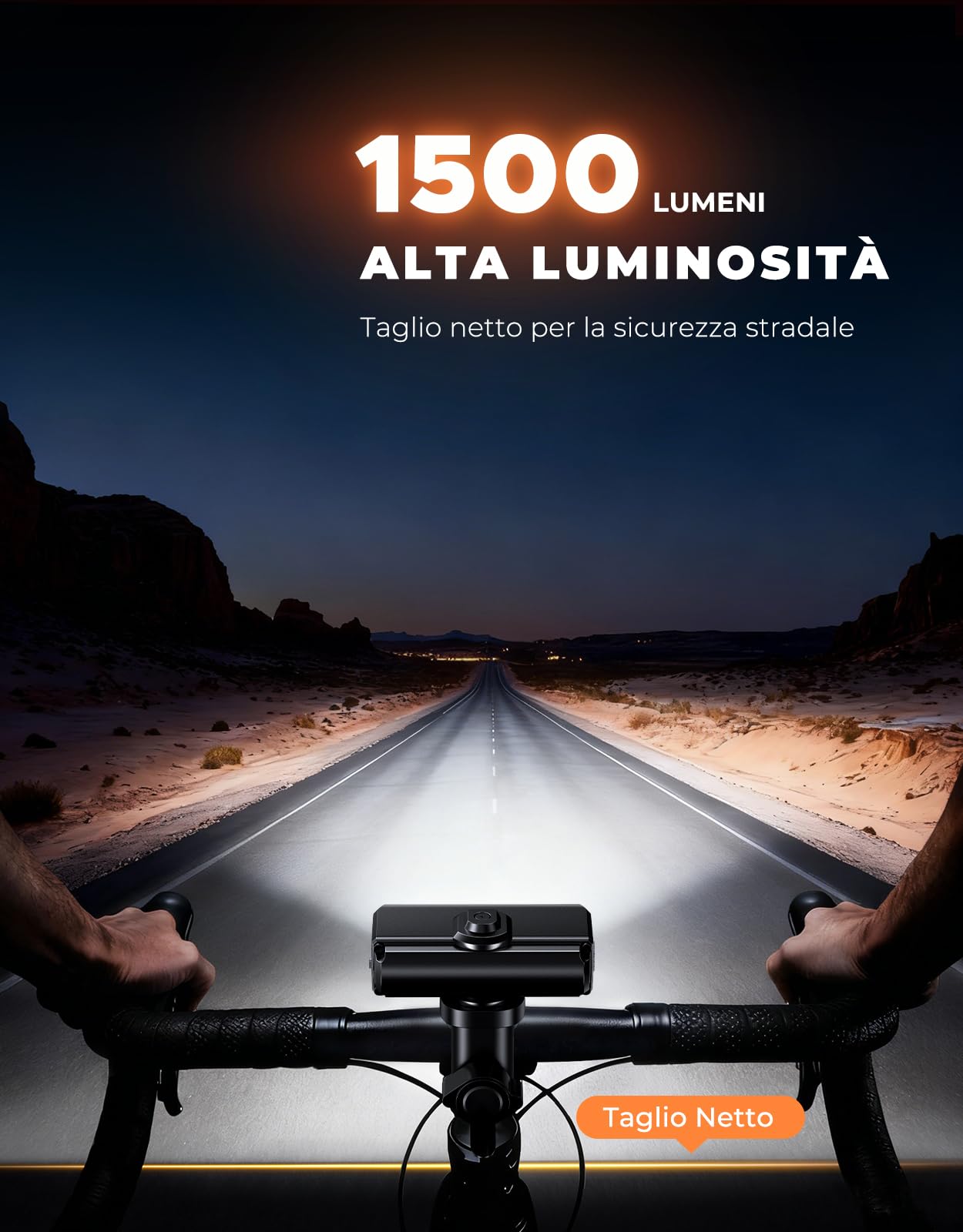 EOIWUY Luci Bicicletta LED, [Super Luminosa & Fascio Largo] Luci Bici, Luce Bicicletta Anteriore e Posteriore USB Ricaricabile con 4+5 Modalità, IP65 Impermeabile Fanali Bici per Ebike, MTB, Ciclismo