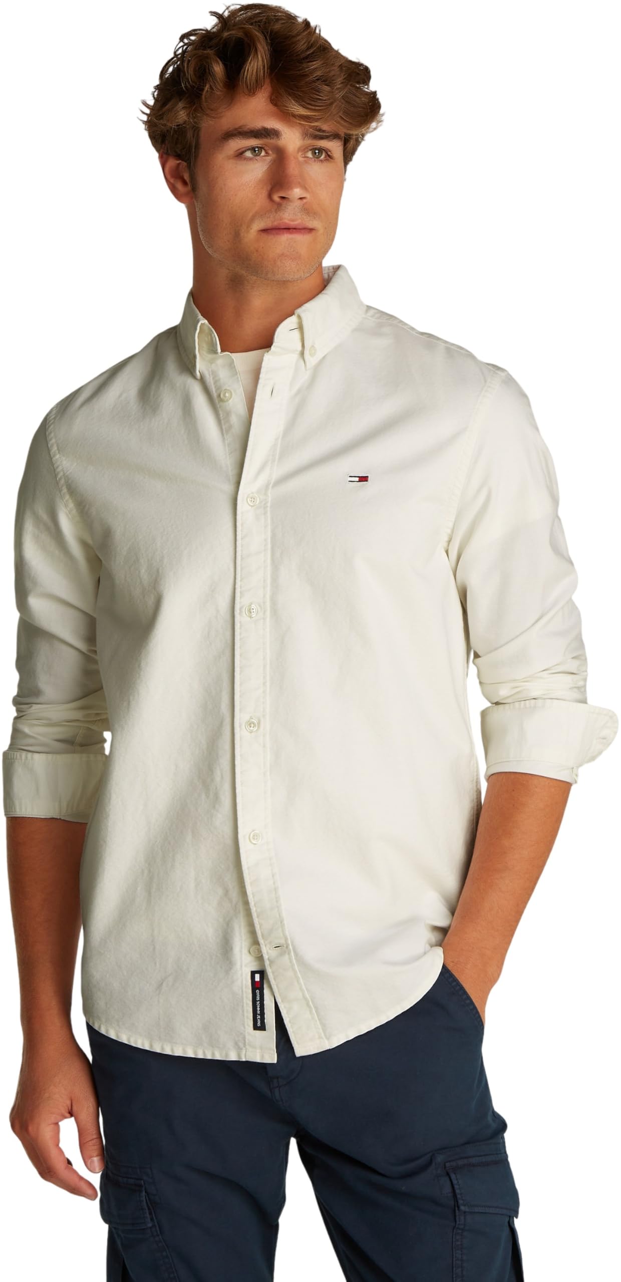 Tommy Hilfiger White Cotton Men Shirt - S