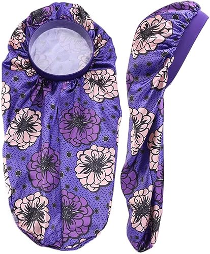 YeeMan Gorro largo de satén colorido extra largo para trenzas y cabello suelto