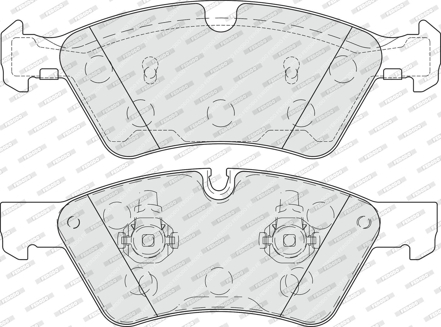 FERODO Plaquettes de freins Avant préparé pour l'indicateur d'usure Épaisseur 21mm sans accessoires FDB1830 Compatible avec MERCEDES-BENZ Classe E Berline W211 Classe ML W164 Classe R W251, V251