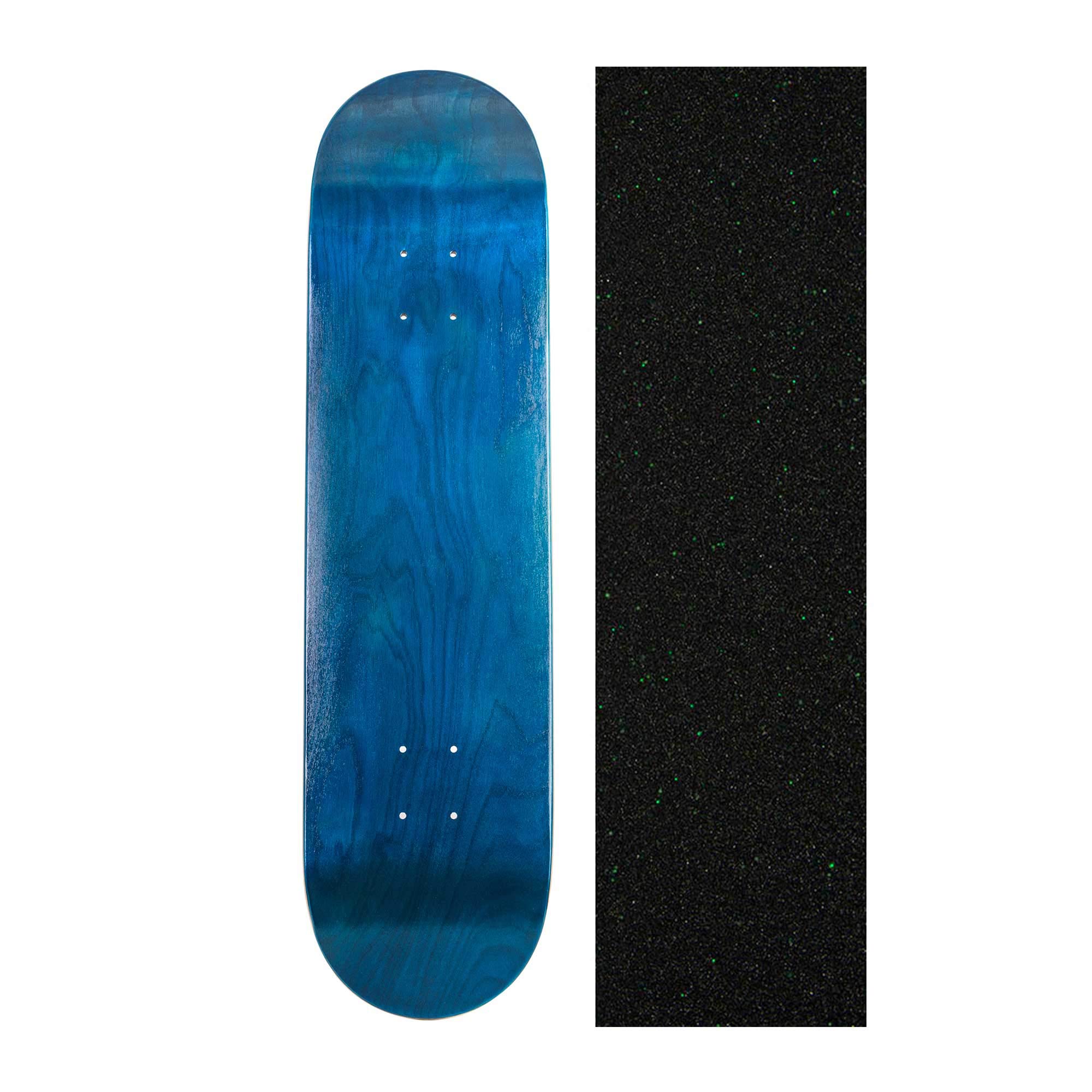 Cal 7 Blank Skateboard Deck with Mob Green Glitter Grip Tape | Maple Deck for Skating (8 inch, Blue)