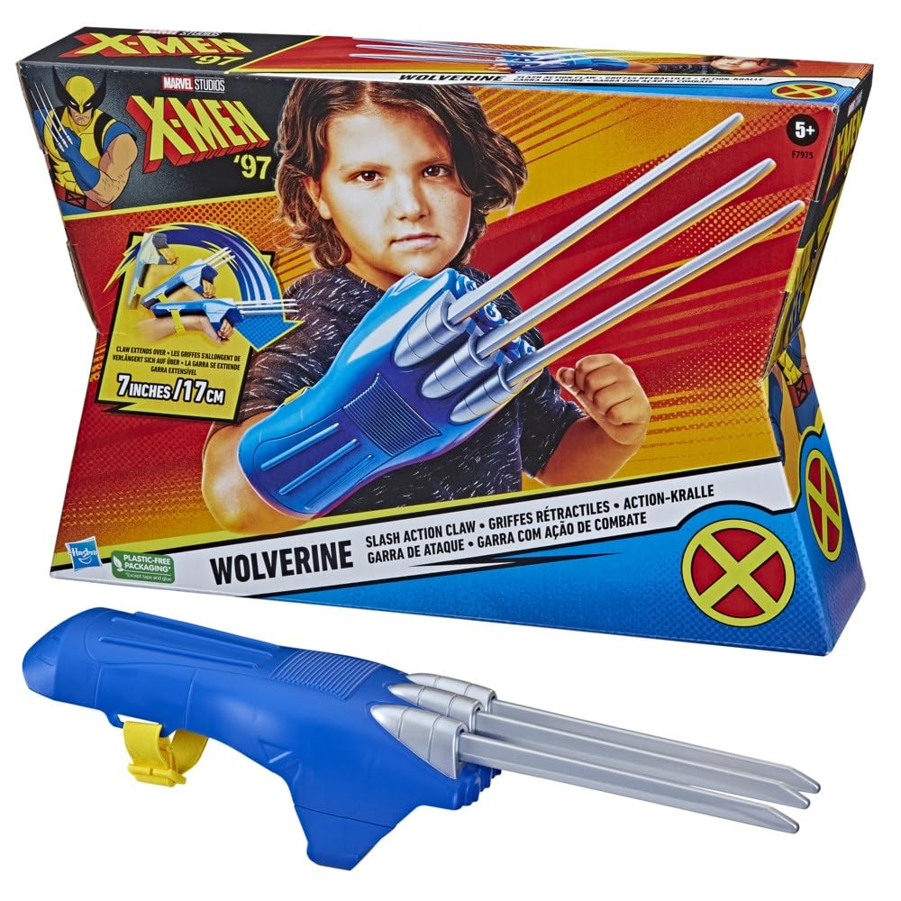 Marvel Studios X-Men '97 Wolverine Action-Kralle Rollenspielzeug, Superhelden-Spielzeug für Kinder ab 5 Jahren, Blue
