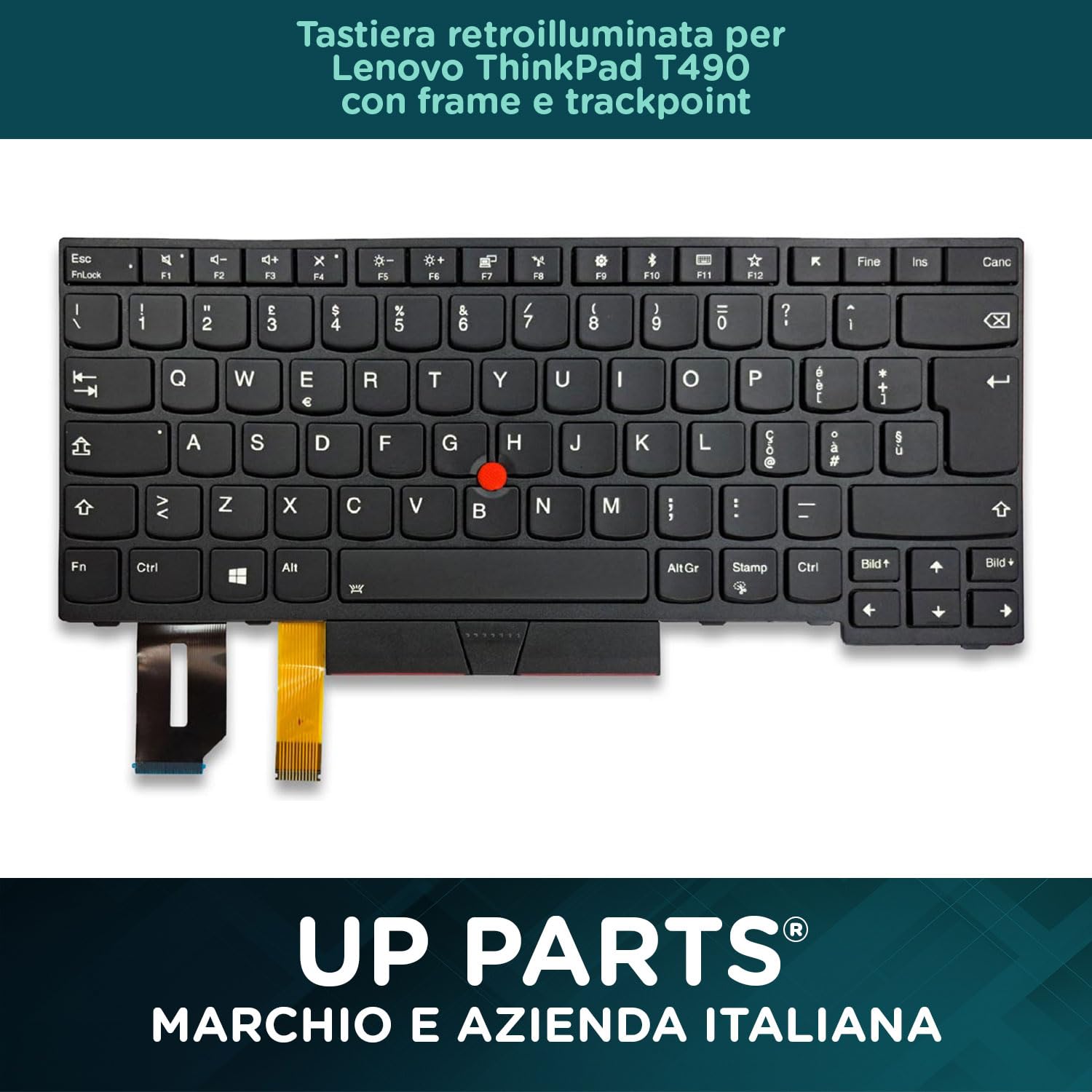 Ricambio tastiera Lenovo ThinkPad E480 E490 L380 L390 L480 L490 P43s Layout italiano retroilluminazione con frame