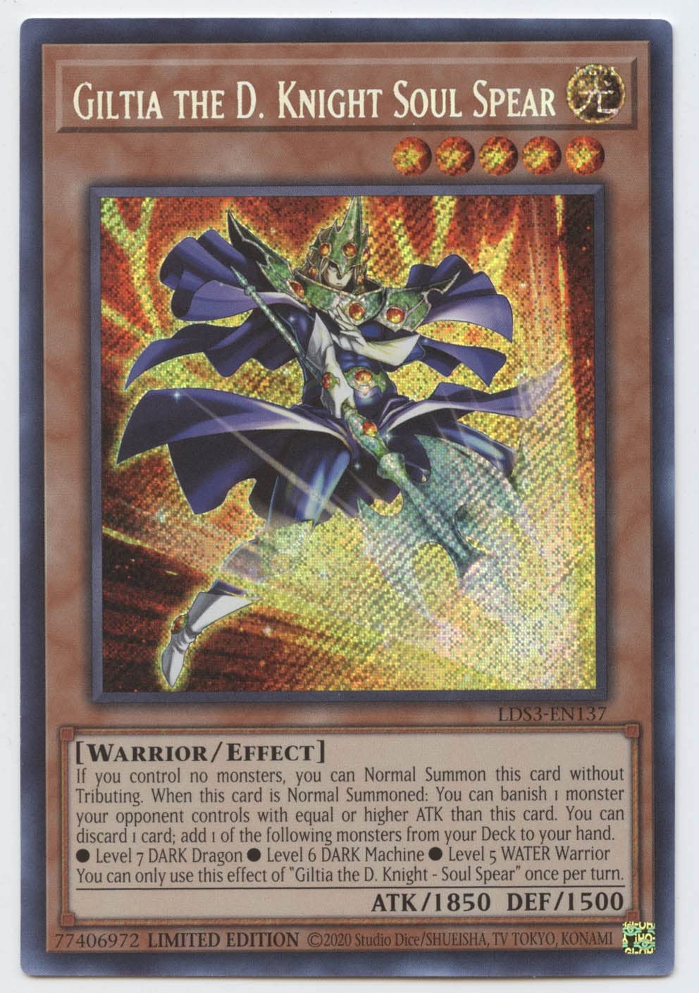 Amazon.com: Yu-Gi-Oh! Giltia The D. Knight Soul Spear - LDS3-EN137