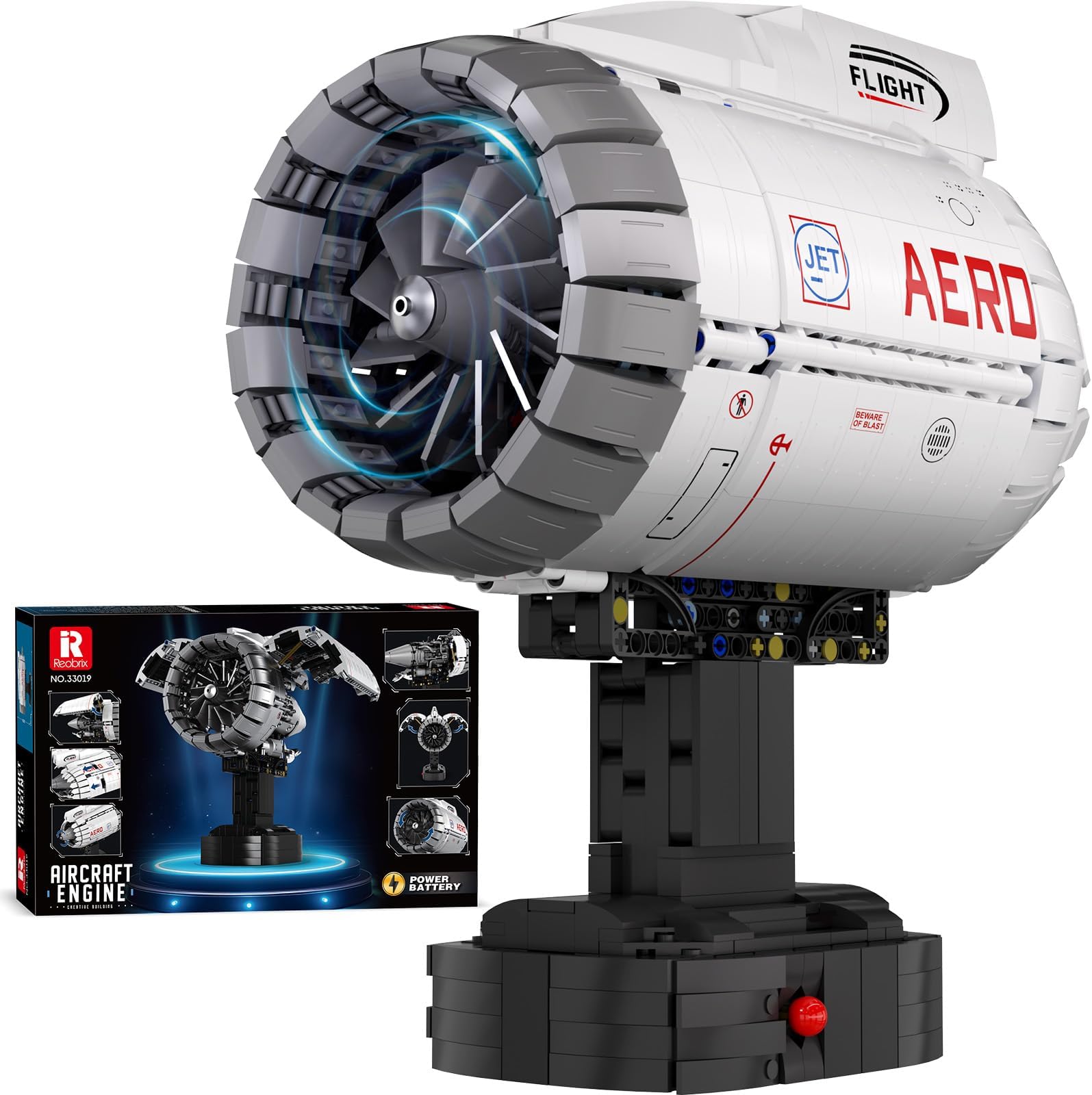 – Aircraft Engine Building Toy Sets with Motor, Mechanical Jet Engine Fan Model Kit for Adults, 33019 STEM Plane Engineering Hobby Model Construction Building Toys for 14+ (1813 PCS)