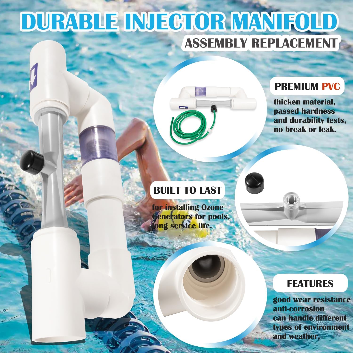 9-0210-11 Complete Next Generation Installation Kit 2" Universal Injector Manifold Kit For Ozone 25/50/100 Pool Systems, Compatible with Eclipse EC-10, EC-20, EC-40, For Single/Variable Speed Pumps