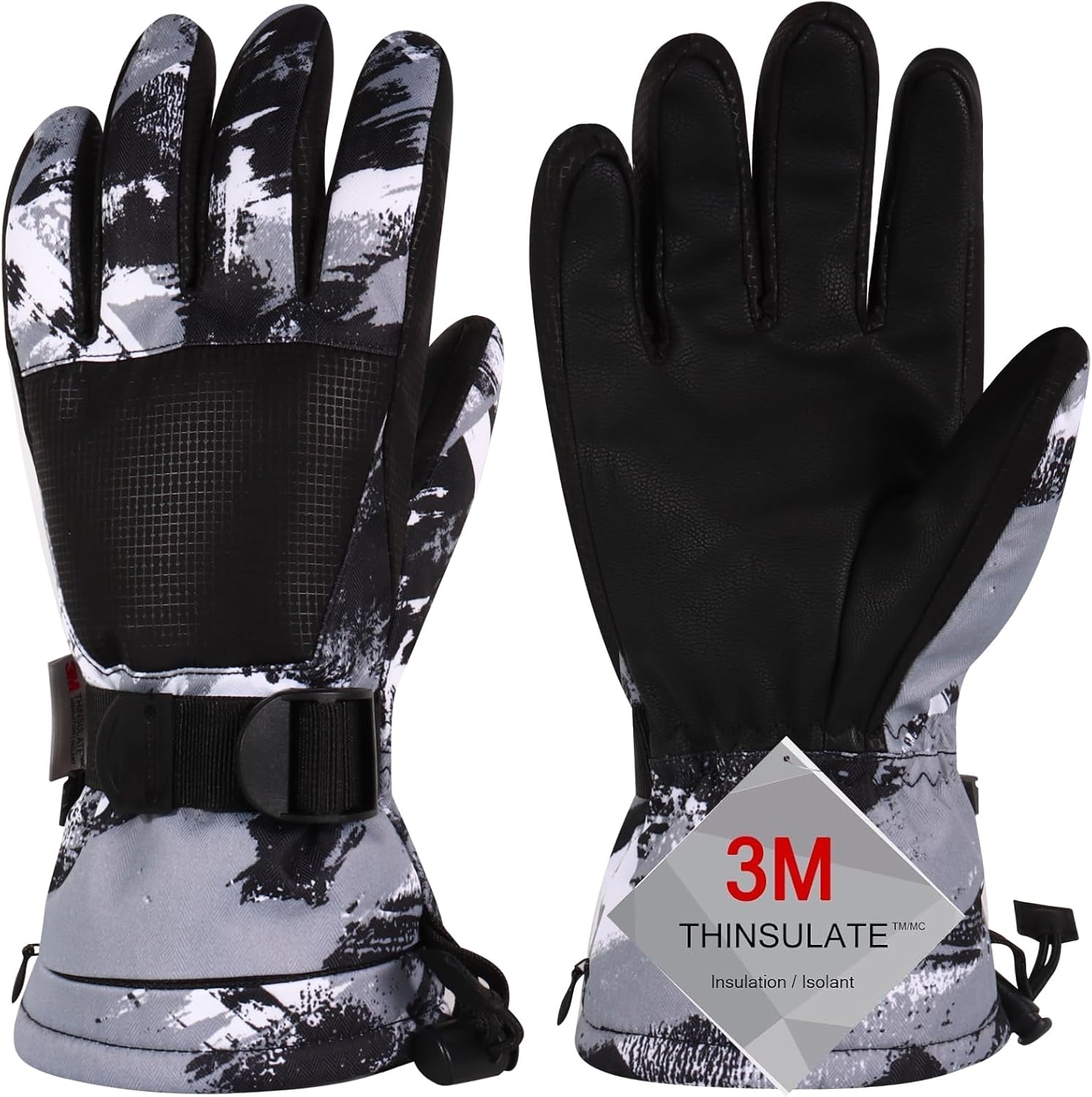 Ski Gloves, Winter Gloves,Winter Waterproof Ski Gloves, Warm and Breathable Snow Gloves, Suitable for Outdoor Sports of Boys and Girls in Cold Winter