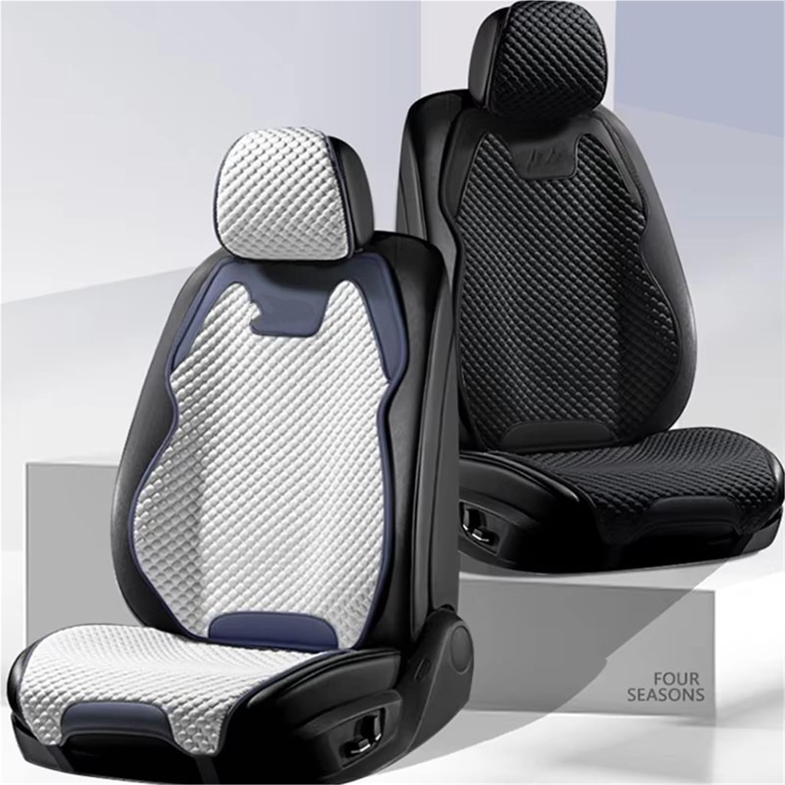 Cuscino per Seggiolino Auto Ice Silk Traspirante Resistente Quattro Stagioni Universale con Fodera Anteriore Singola Divisa Copri Sedile Auto
