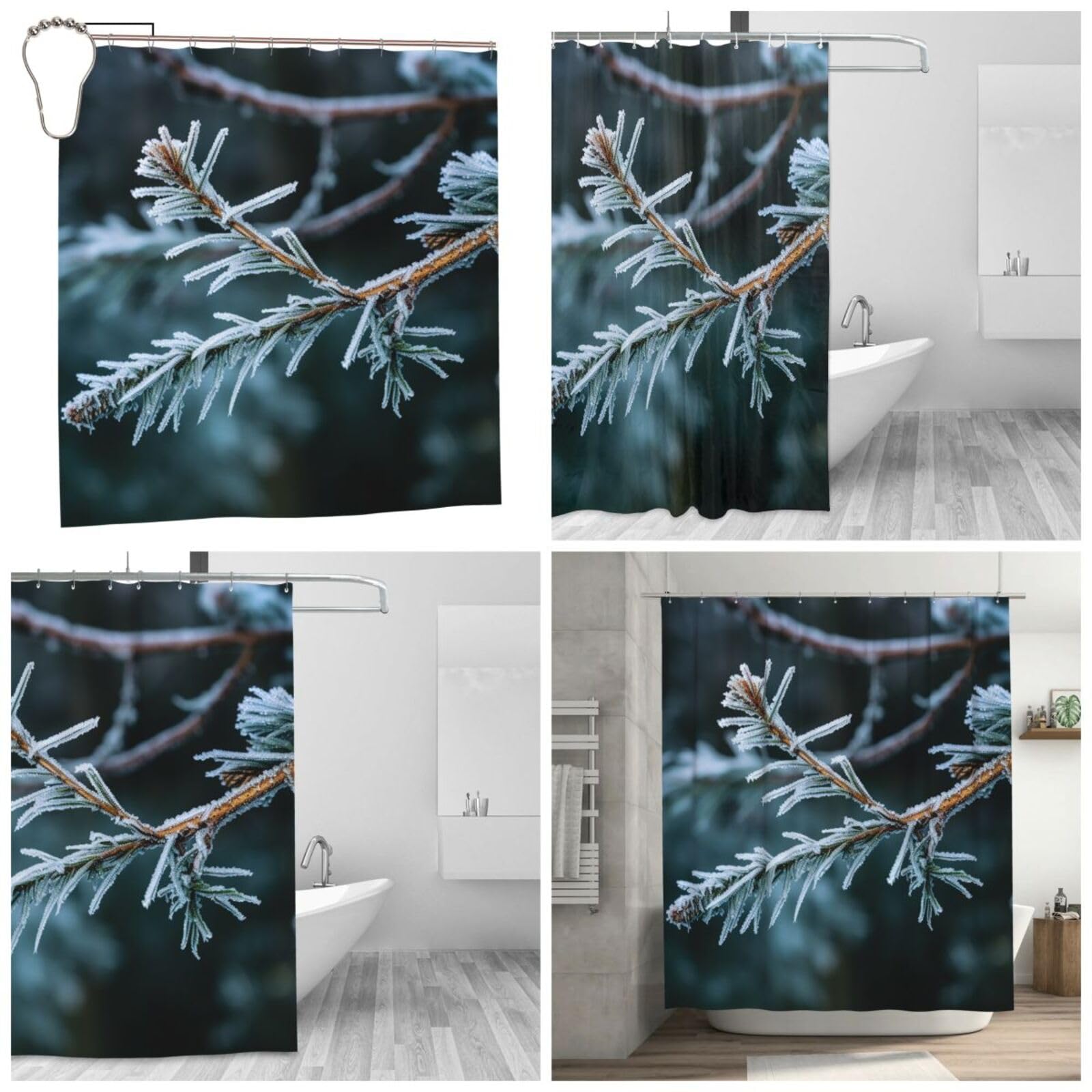 Rideau de douche en microfibre premium lavable au gel 183x183