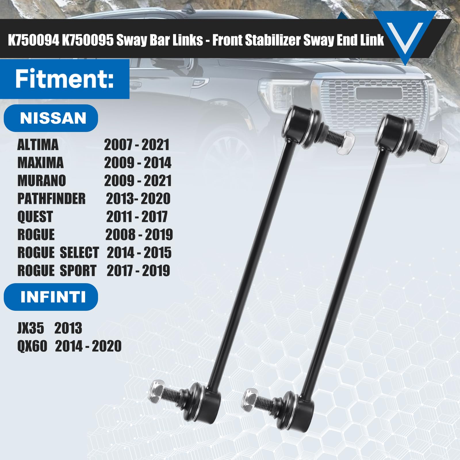 Amazon.com: K750094 K750095 Front Stabilizer Sway Bar Links