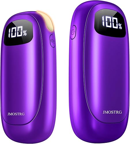 Miniatura 9 de Calentadores de manos recargables, paquete de 2, calentadores de manos eléctricos de doble cara, máximo 131 ℉, 20 horas, calentador de bolsillo a