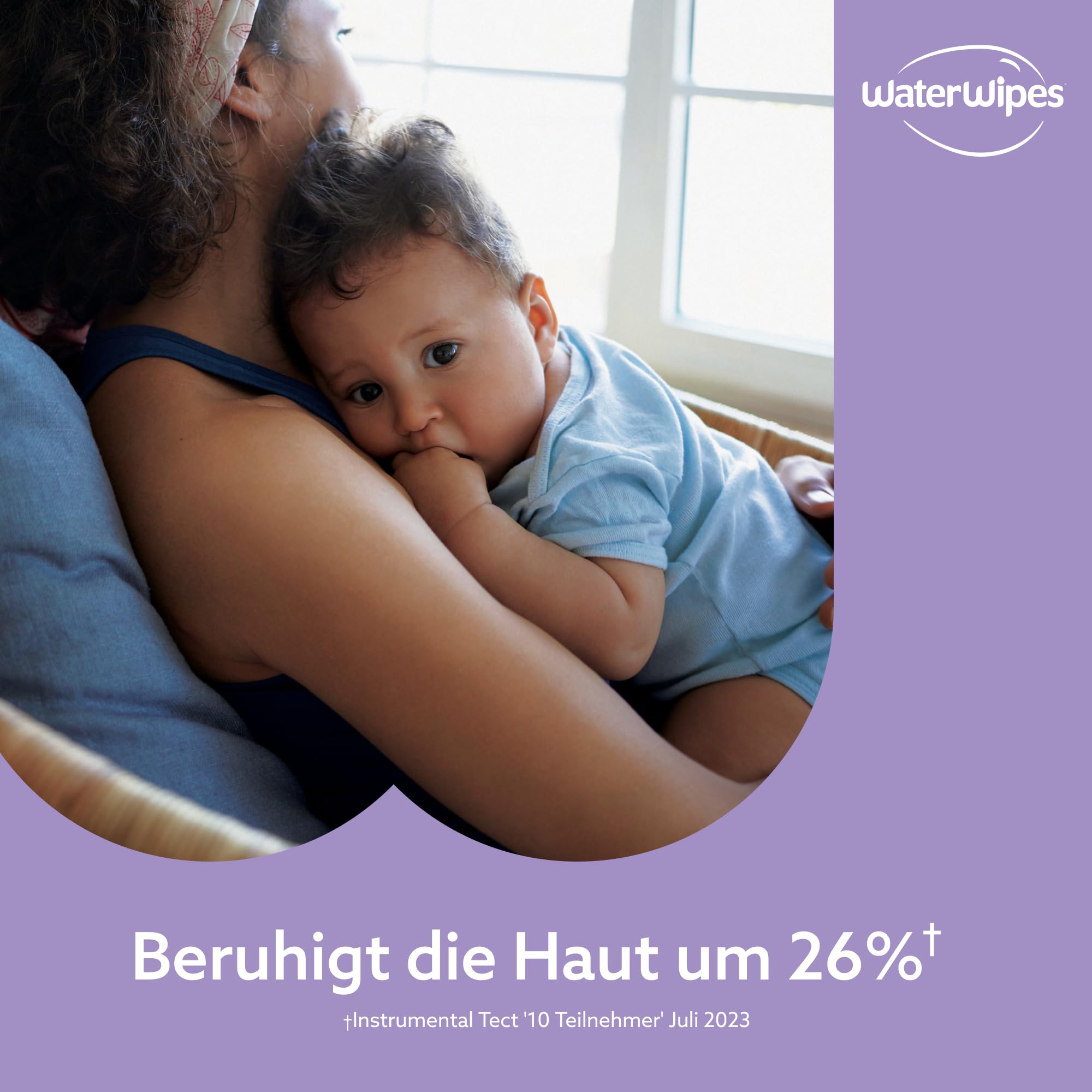 WaterWipes Sensitive+ Soothing Clean Wipes, Beruhigende Tücher, 720 Stück (12 Packungen), 3-in-1-Reinigung, Pflege, Beruhigung, 99% Wasser mit Pflanzenextrakt, parfümfreie Babyfeuchttücher