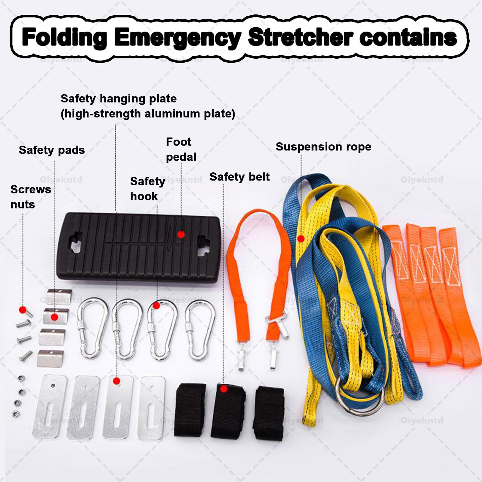 Barella del canestro di salvataggio di emergenza con l'imbracatura speciale, resistente separabile portatile per il salvataggio della montagna del mare dell'aria