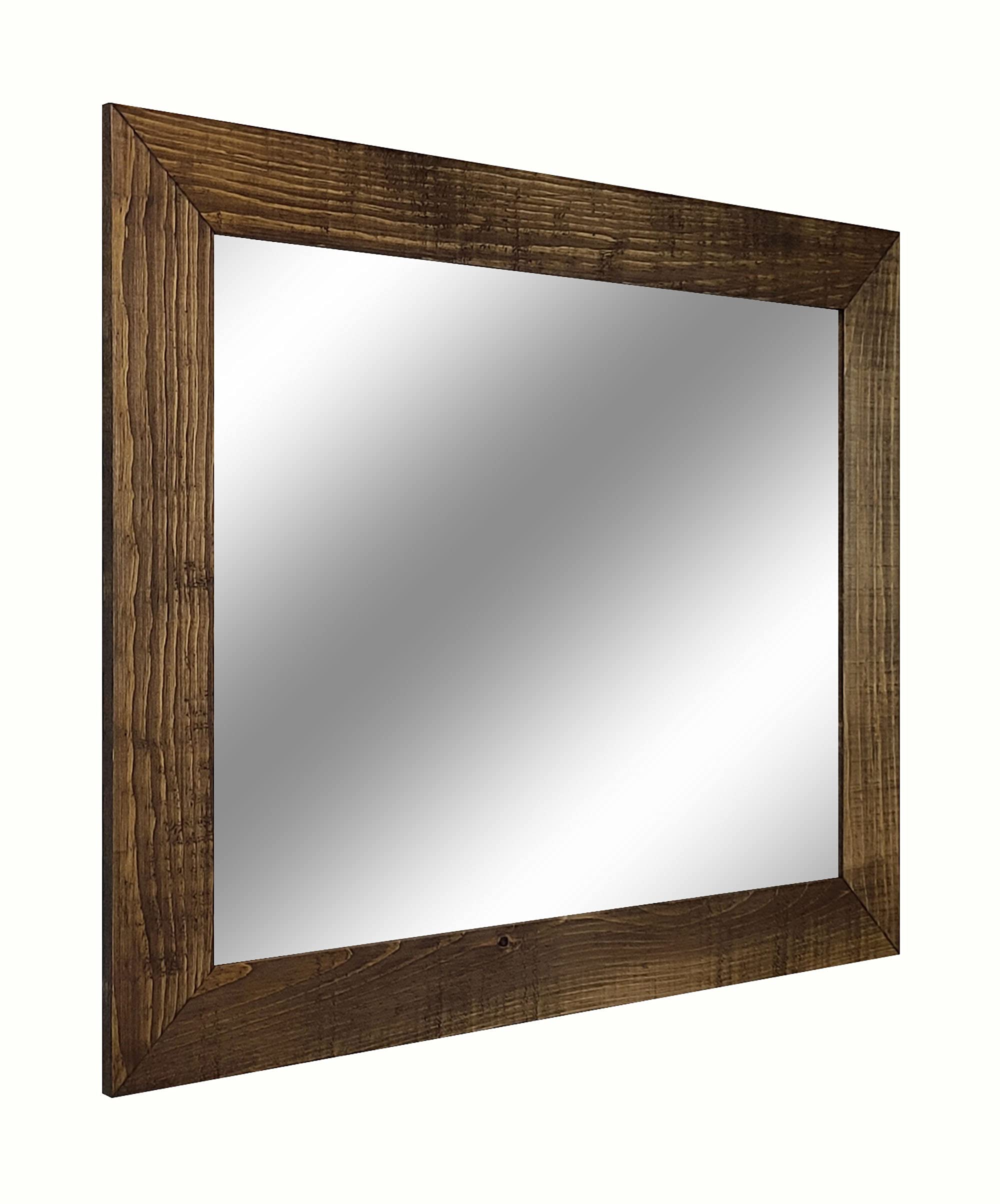 Buy Shiplap Rustic Wood Framed Mirror, 20 Stain Colors, Special Walnut