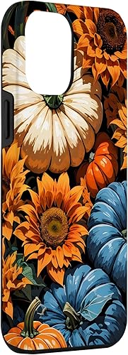 Miniatura 66 de Funda para iPhone 13 Pro Max Bonito arte de calabazas, girasoles y hojas de otoño
