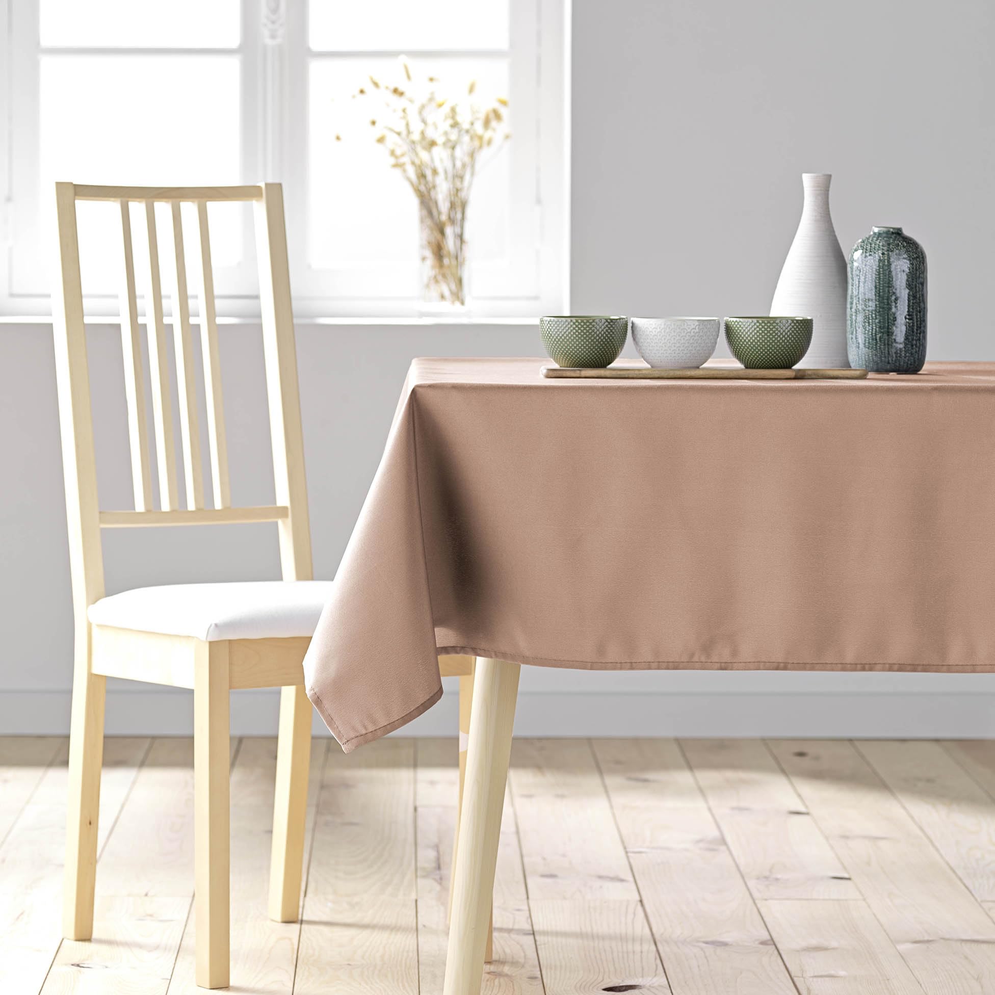 Douceur d'Intérieur, Rectangular Tablecloth (140 x 300 cm) Essentiel Blush, Polyester