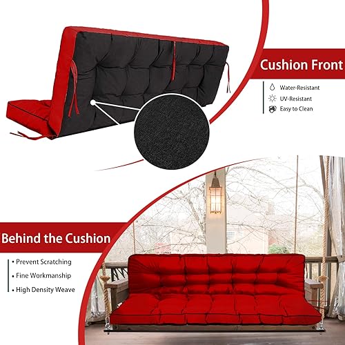 Miniatura 5 de Zacammy Cojines de asiento de repuesto para columpio cojín resistente al agua con respaldo relleno grueso cojines copetudos para muebles de jardín