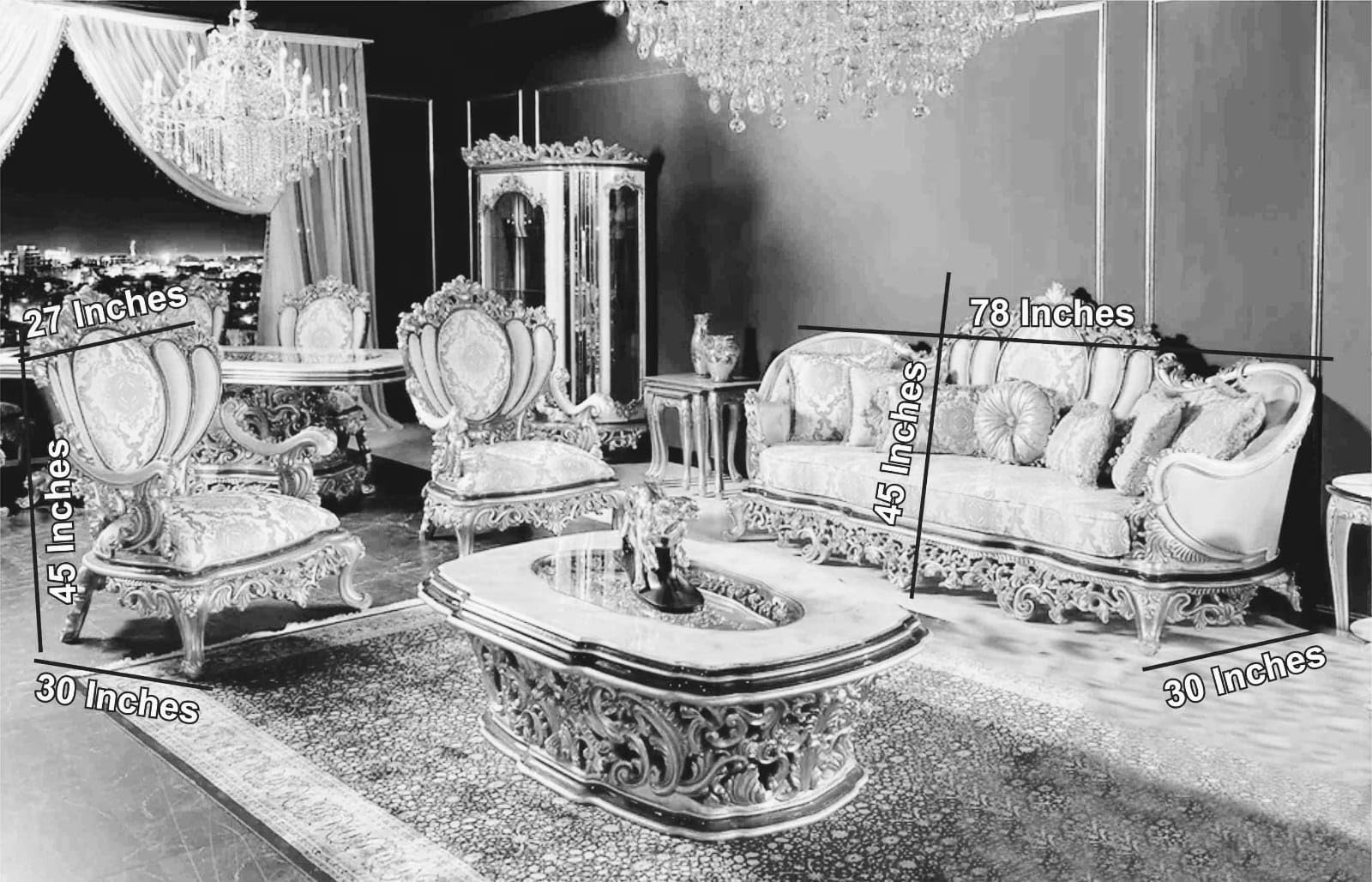 Royalwood Prince Luxury Premium Teakwood Sofa Set with Premium
