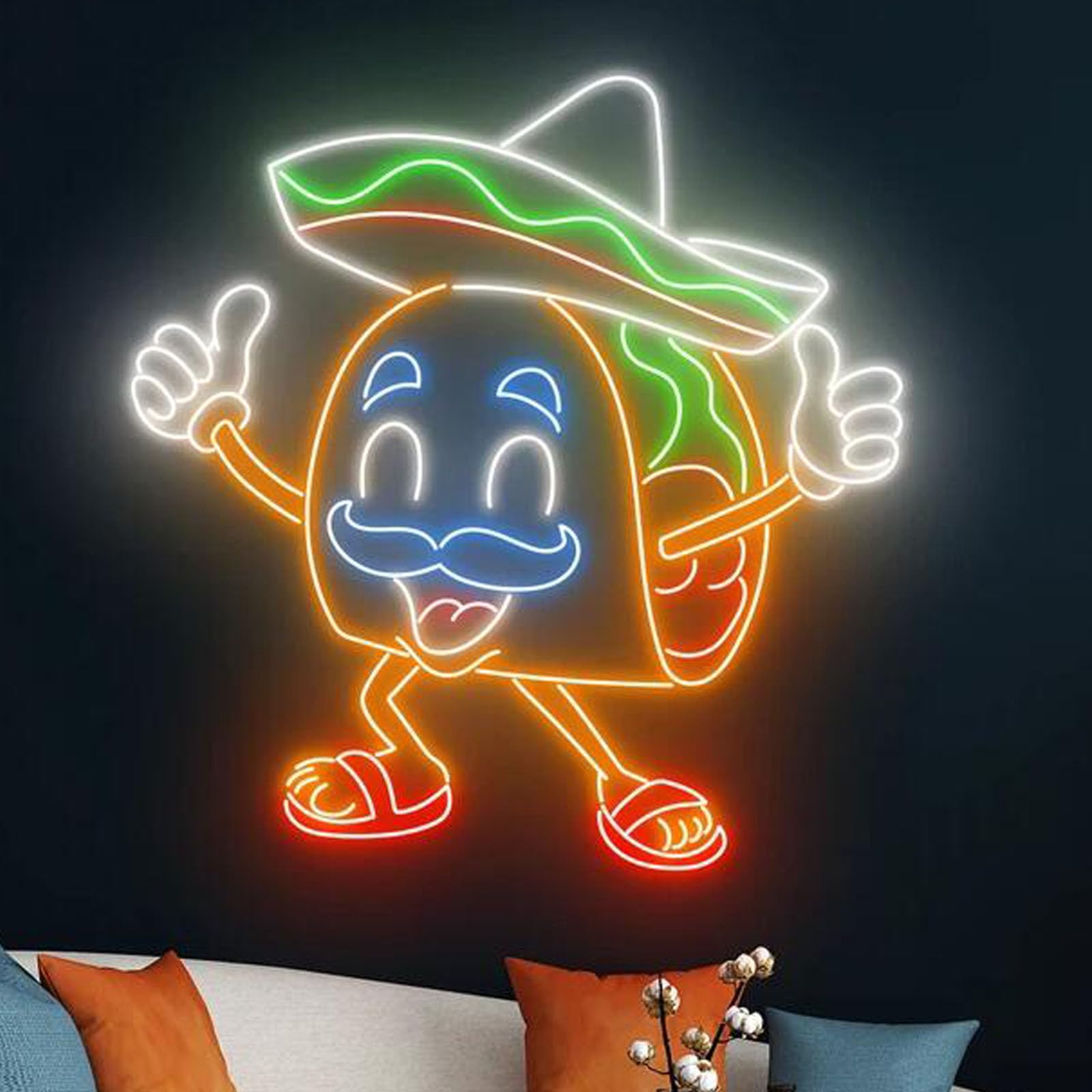 Amazon.co.jp: (Mexican Tacos Neon Sign, Funny Taco Neon Light)LED 