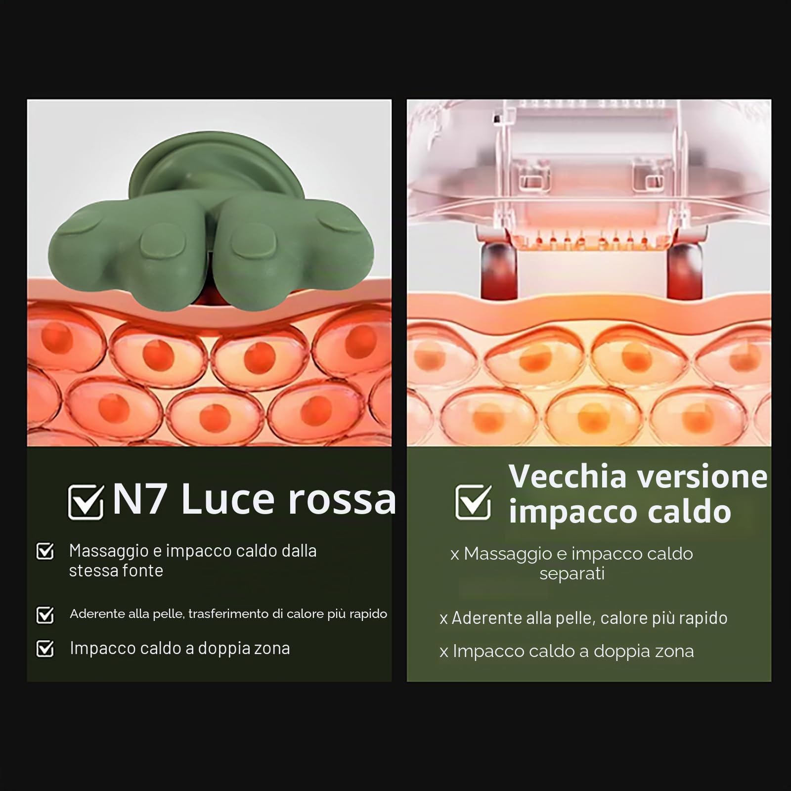 Massaggiatore per collo e spalle, massaggiatore professionale Shiatsu per collo, portatile per tessuti profondi 4D impastare con calore, design intelligente simulato della mano umana per