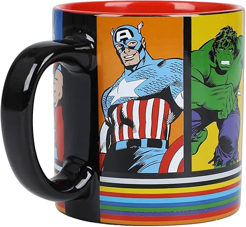 Miniatura 2 de Bioworld Marvel Multi Character - Taza de cerámica negra de 16 onzas