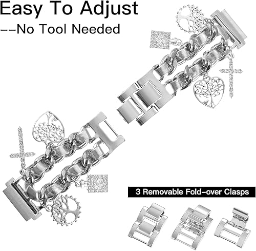 Miniatura 3 de REALSIGN Elegante correa de reloj de metal de 0.787 pulgadas compatible con Samsung Galaxy Watch 6 5 4 401.732 in, Watch 4 Classic 421.811 in, Watch