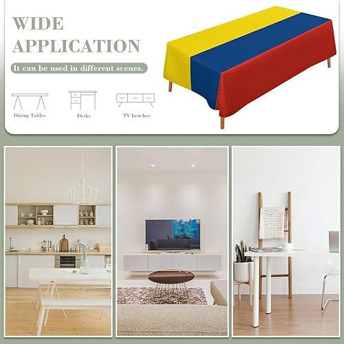 Miniatura 3 de Mantel rectangular lavable con bandera de Colombia, para catering, reunión, cena, boda, vacaciones, familia, reunión, decoración al aire libre,