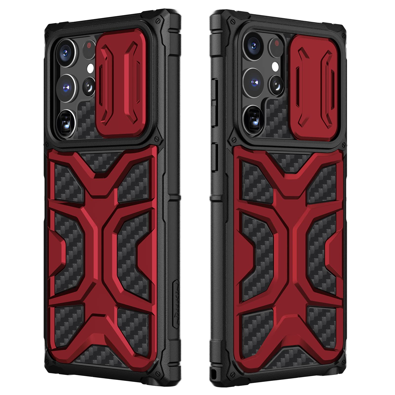 Funda para Samsung Galaxy S22 Ultra 5G,Cubierta Deslizante Cámara Protección Estuche Híbrido No voluminoso Antiarañazos Ligera Delgado Funda Rígida PC +TPU Anti-Golpes Caso