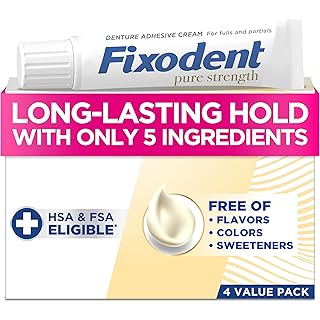 Fixodent Pure Strength Secure Denture Adhesive 2.4oz (Pack of 4)